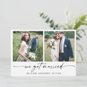 Faire-part Stylo à encre Calligraphie moderne 2 Mariage photo (Debout devant)