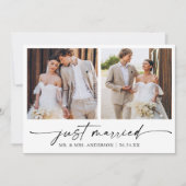 Faire-part Stylo à encre Calligraphie moderne 2 Photos Mariag (Devant)