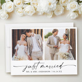 Faire-part Stylo à encre Calligraphie moderne 2 Photos Mariag