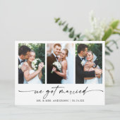 Faire-part Stylo à encre Calligraphie moderne Script 3 Photos (Debout devant)