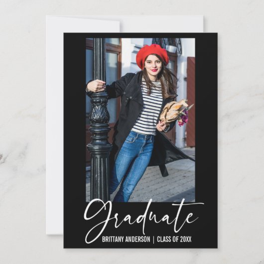 Faire-part Stylo à encre moderne Calligraphie Script Graduati (Devant)