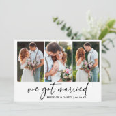 Faire-part Stylo d'encre de calligraphie moderne 3 Mariage ph (Debout devant)