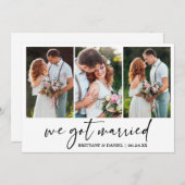 Faire-part Stylo d'encre de calligraphie moderne 3 Mariage ph (Devant / Derrière)