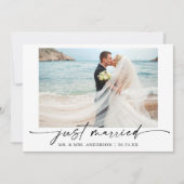 Faire-part Stylo d'encre de calligraphie moderne Mariage phot (Devant)