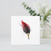 Faire-part Stylo rouge en plumes avec nib or (Debout devant)