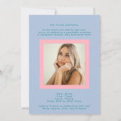 Faire-part Subtle Blue Pink High School Photo Grad (Dos)