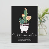 Faire-part Succulents de cactus roses mignons en Pot amusant  (Debout devant)