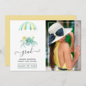 Faire-part Succulents Whimsical Parachute Graduation Photo (Devant / Derrière)