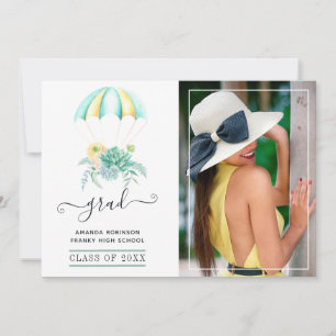 Faire-part Succulents Whimsical Parachute Graduation Photo