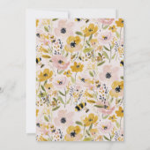 Faire-part Summer Mustard Yellow & Pink Floral House Moving (Dos)