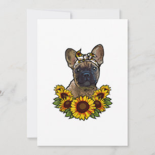 Faire-part "Sunflower Decor Frenchie For Dog Lover Mama Dog D