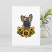 Faire-part "Sunflower Decor Frenchie For Dog Lover Mama Dog D (Debout devant)