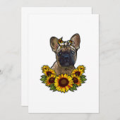 Faire-part "Sunflower Decor Frenchie For Dog Lover Mama Dog D (Devant / Derrière)