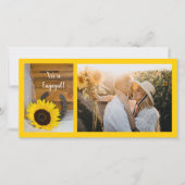 Faire-part Sunflower Horseshoe Fiançailles du pays (Devant)