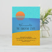 Faire-part Sunny Beach Nous Avons Déménagé Sud Nouvelle Adres (Debout devant)