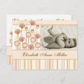 Faire-part super doux de bébé de fleurs (Devant / Derrière)