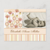 Faire-part super doux de bébé de fleurs (Devant)