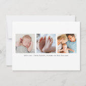 Faire-part Superbe superposition de photo bleue pour la naiss (Dos)