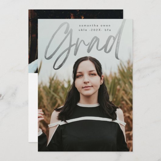 Faire-part Superposition de fond foncé Moderne Photo Universi (Devant / Derrière)