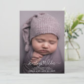 Faire-part Superposition de script de photo de bébé adorable  (Debout devant)