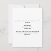 Faire-part Superposition de script moderne et photo de diplôm (Dos)