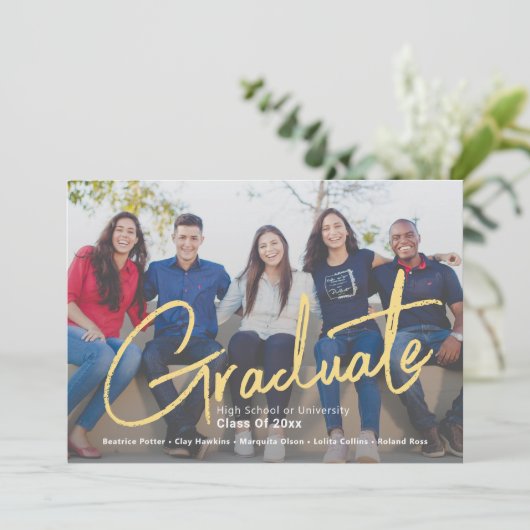 Faire-part Superposition de script tendance | Un groupe de ph (Debout devant)