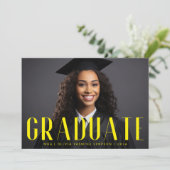 Faire-part Superposition du MBA Jaune Graduel Photo moderne (Debout devant)