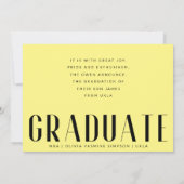 Faire-part Superposition du MBA Jaune Graduel Photo moderne (Dos)