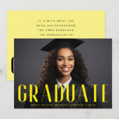 Faire-part Superposition du MBA Jaune Graduel Photo moderne (Devant / Derrière)