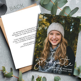 Faire-part Superposition minimaliste 2024 Photo de diplômé du