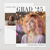 Faire-part Superposition minimaliste moderne 2025 (Devant / Derrière)