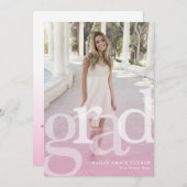 Faire-part Superposition rose simple GRAD N'IMPORTE QUELLE An (Devant / Derrière)