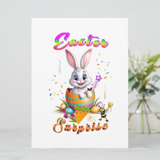 Faire-part Surprise de Pâques (Debout devant)