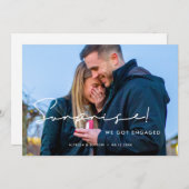 Faire-part Surprise nous nous sommes engagés Photo minimalist (Devant / Derrière)