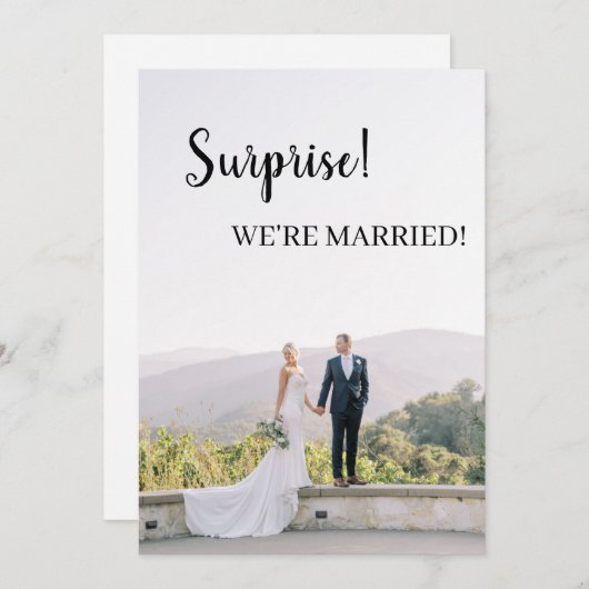 Faire-part Surprise, nous sommes mariés ! (Devant / Derrière)