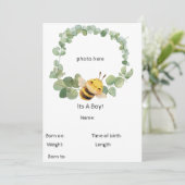 Faire-part Sweet Bee Birth (Debout devant)