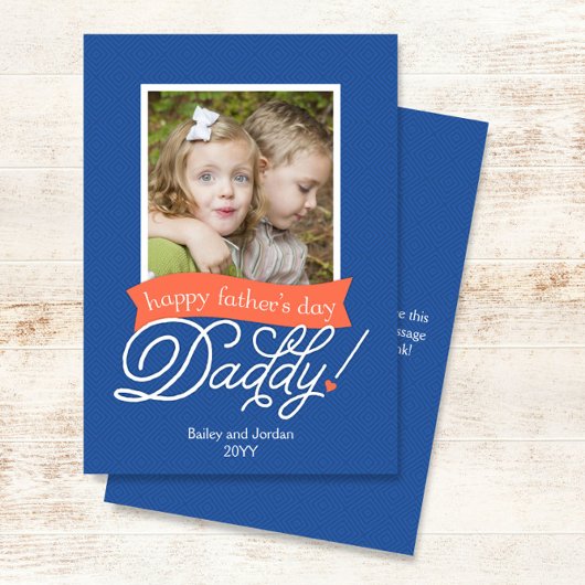 Faire-part Sweet Daddy Photo Happy Fête des pères Card