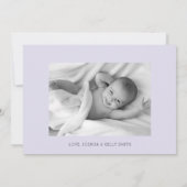 Faire-part Sweet Lavender Moon Stars Bébé Photo Naissance (Dos)