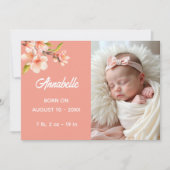 Faire-part Sweet Peach Multi Photo Baby (Devant)