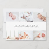 Faire-part Sweet Script | Annonce de naissance avec collage d (Dos)