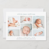 Faire-part Sweet Six | Photo Collage Naissance (Devant)