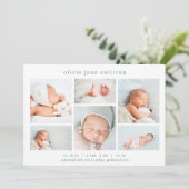 Faire-part Sweet Six | Photo Collage Naissance (Debout devant)