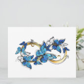Faire-part Symbol Infinity of Blue Morpho Butterflies (Debout devant)