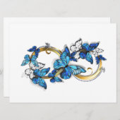 Faire-part Symbol Infinity of Blue Morpho Butterflies (Devant / Derrière)
