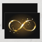 Faire-part Symbole de l'infini doré (Devant / Derrière)