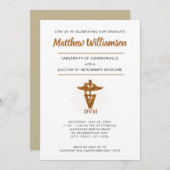 Faire-part Symbole de remise des diplômes en médecine vétérin (Devant / Derrière)