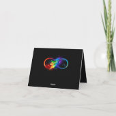 Faire-part Symbole d'infini avec plume arc-en-ciel (Dos)
