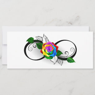 Faire-part Symbole d'infini avec Rose arc-en-ciel
