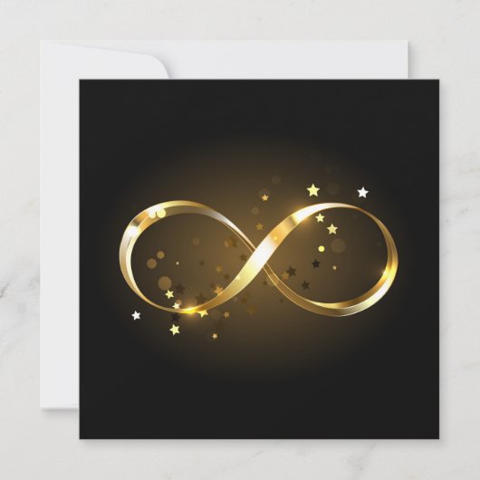 Faire-part Symbole d'infini doré (Devant)