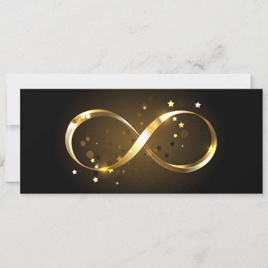 Faire-part Symbole d'infini doré (Devant)